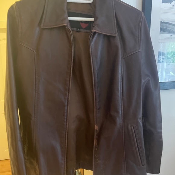 Brown real leather jacket - Picture 3 of 3